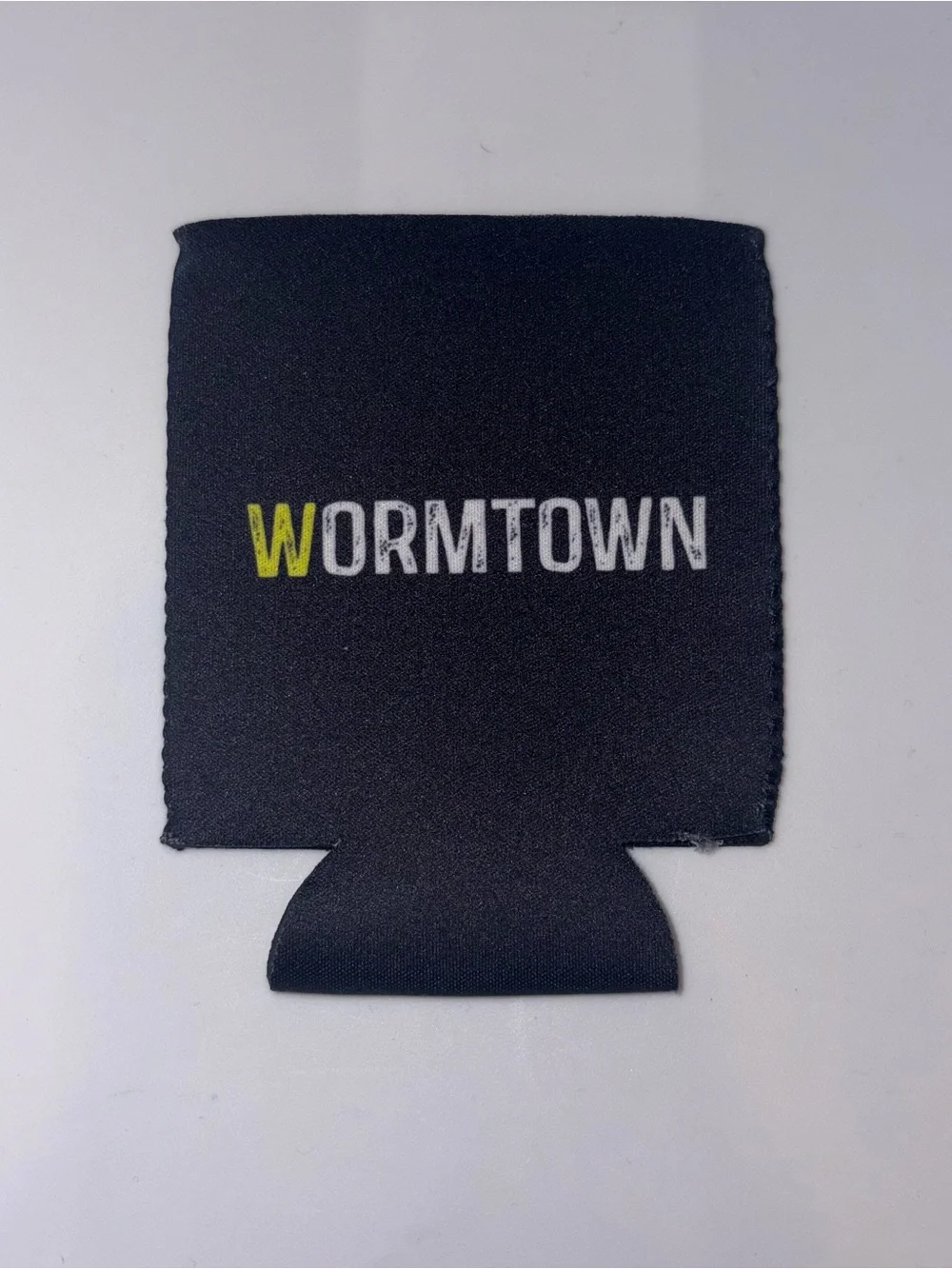 Black and Yellow Wormtown Drink Koozie